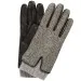 MAZZOLENI Herringbone Wool/Leather Gloves Black/White