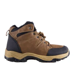 Men's brown insulated boots Upper