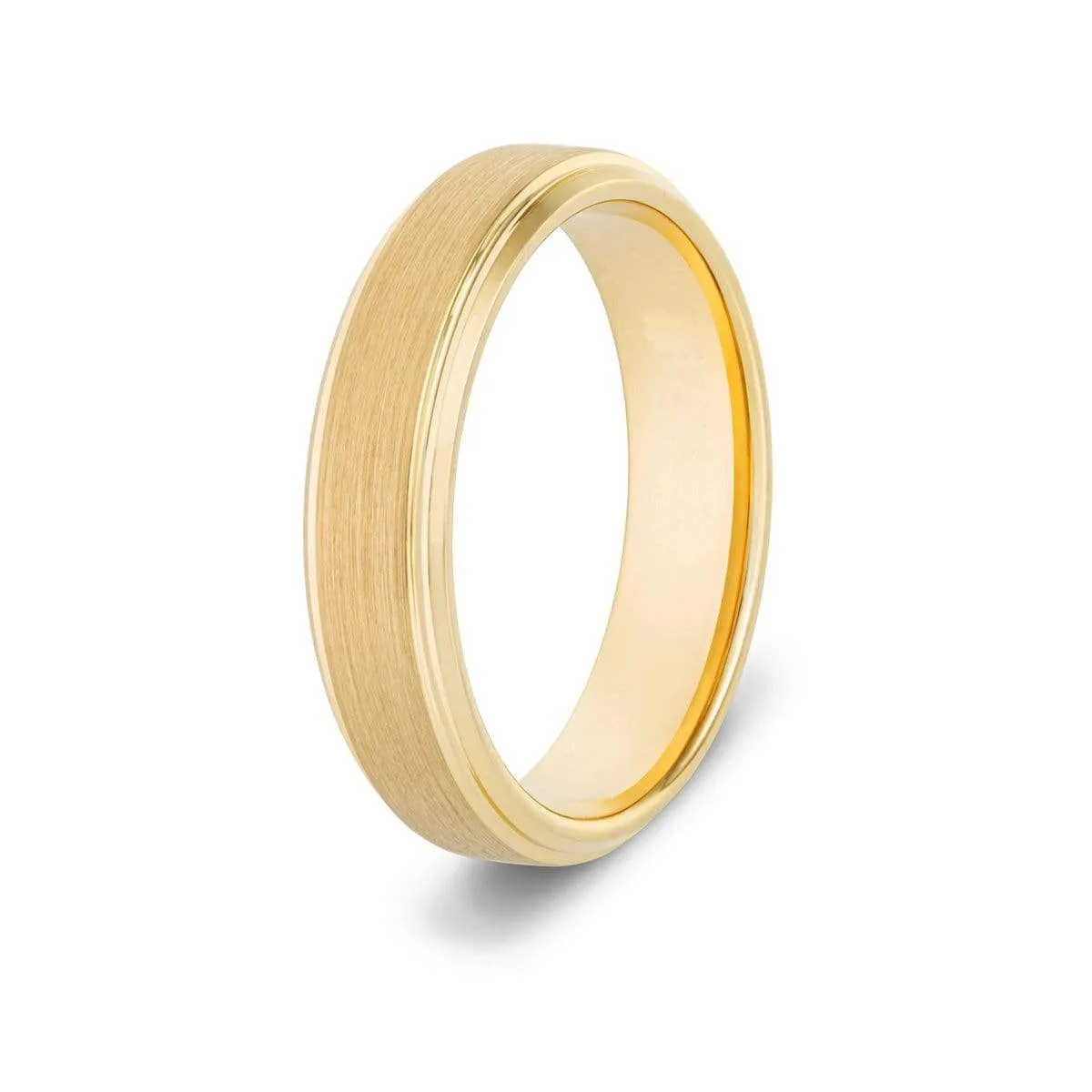 Men’s Brushed Gold Tungsten Ring