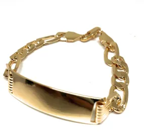 Men’s Gold Plated ID Bracelet 8.5” 8mm Width Esclava