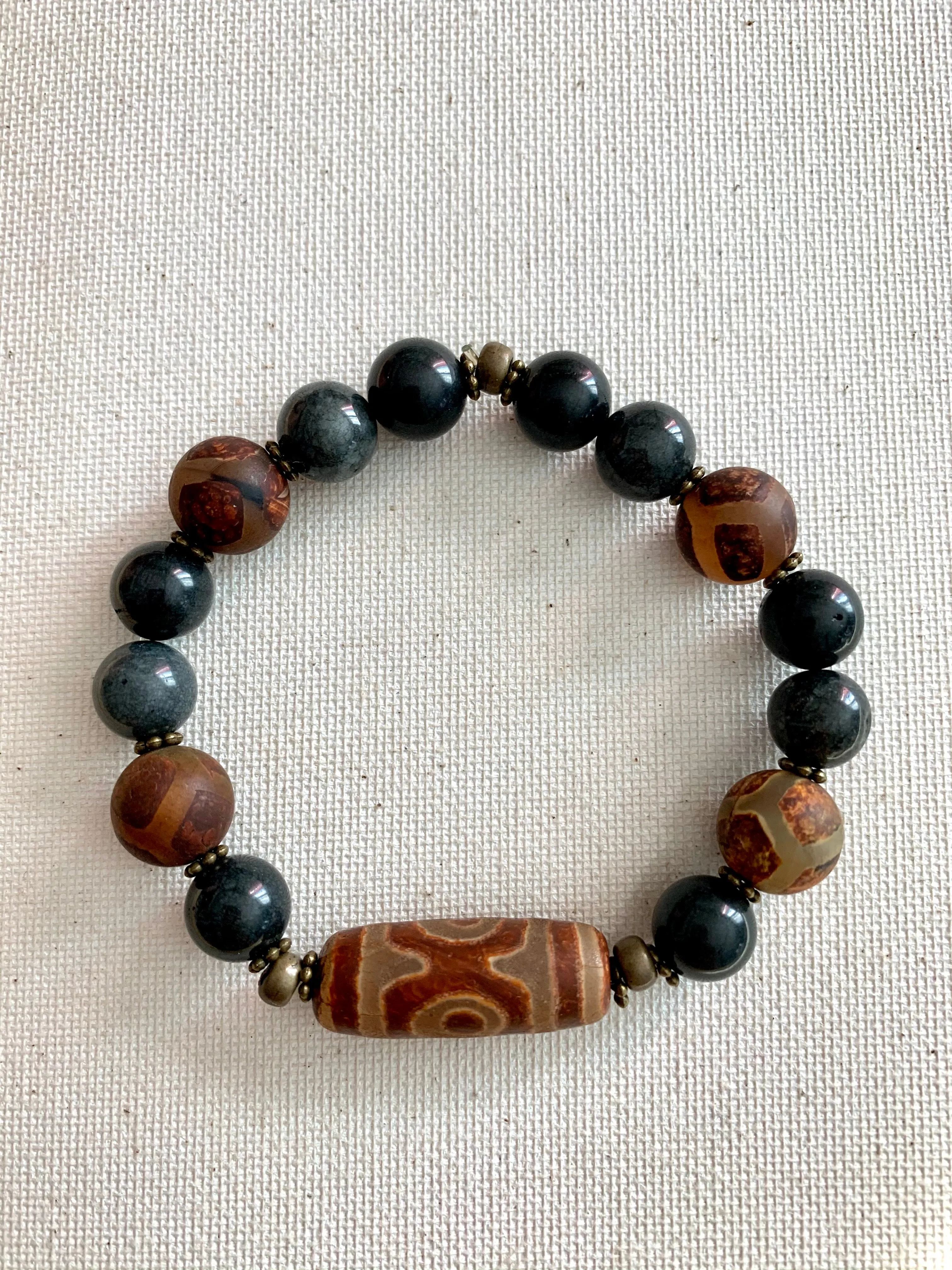 Men’s Jade and DZI Stone Bracelet