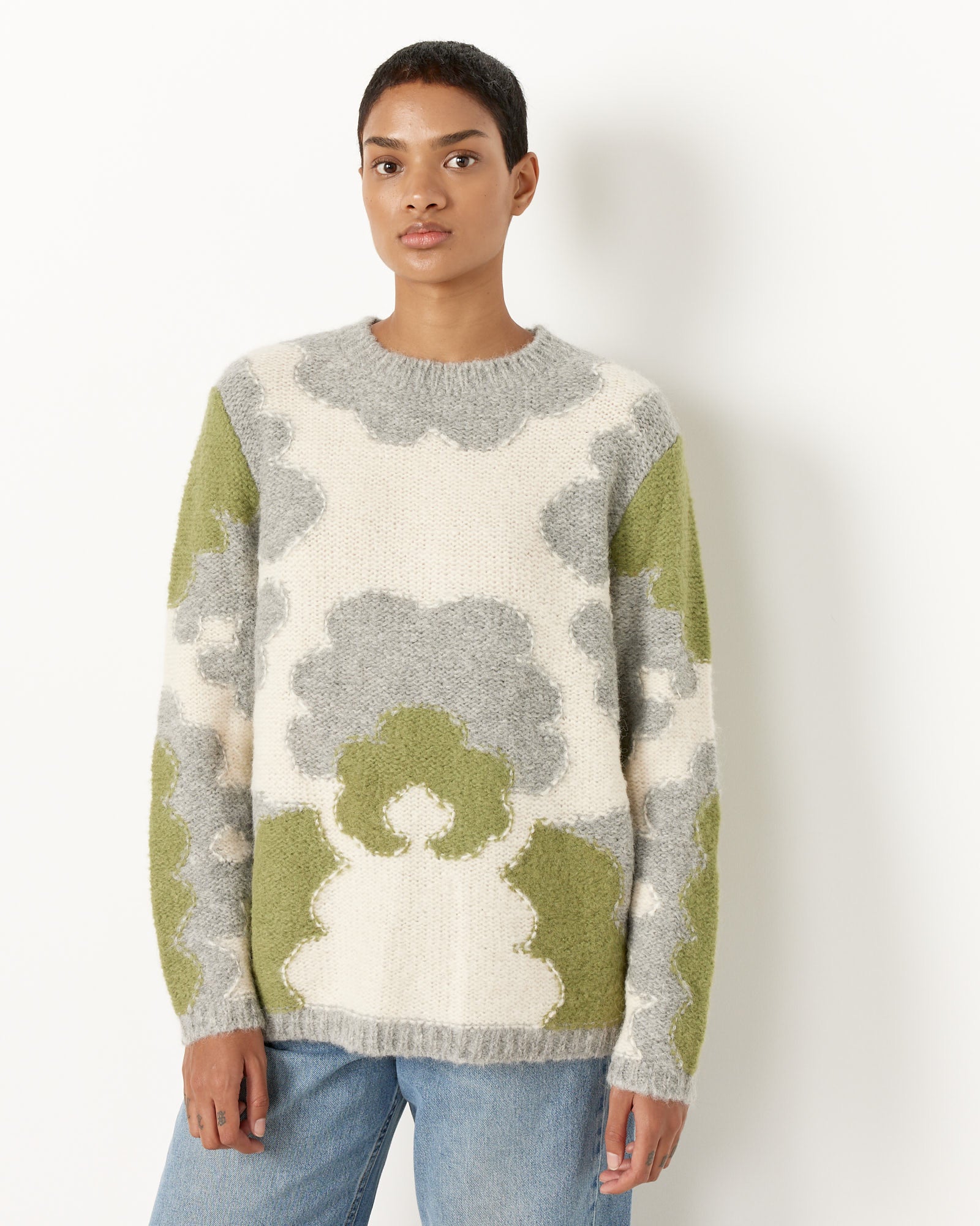 Mid Century Motif Intarsia Jumper