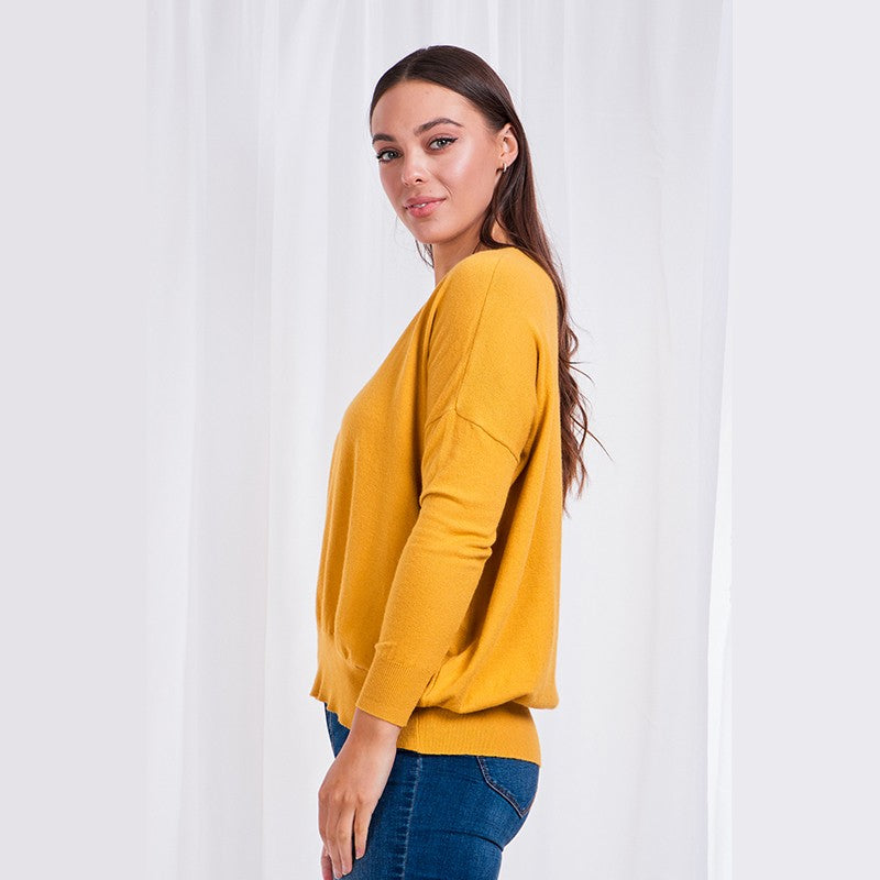 Mustard Long Sleeve Knit Top