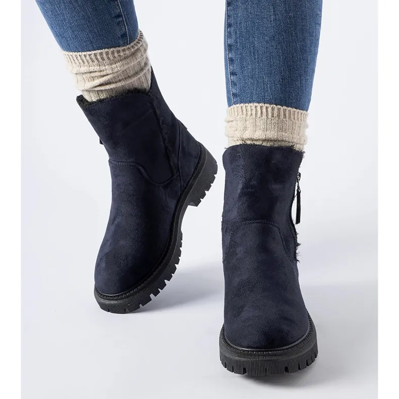 Navy blue insulated boots by Prospect