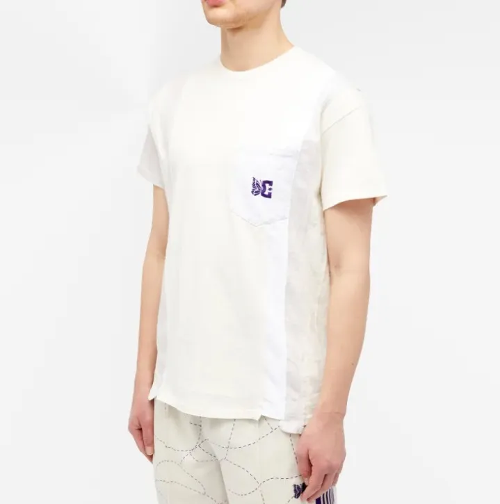 Needles  |Wool Plain Short Sleeves Logo T-Shirts