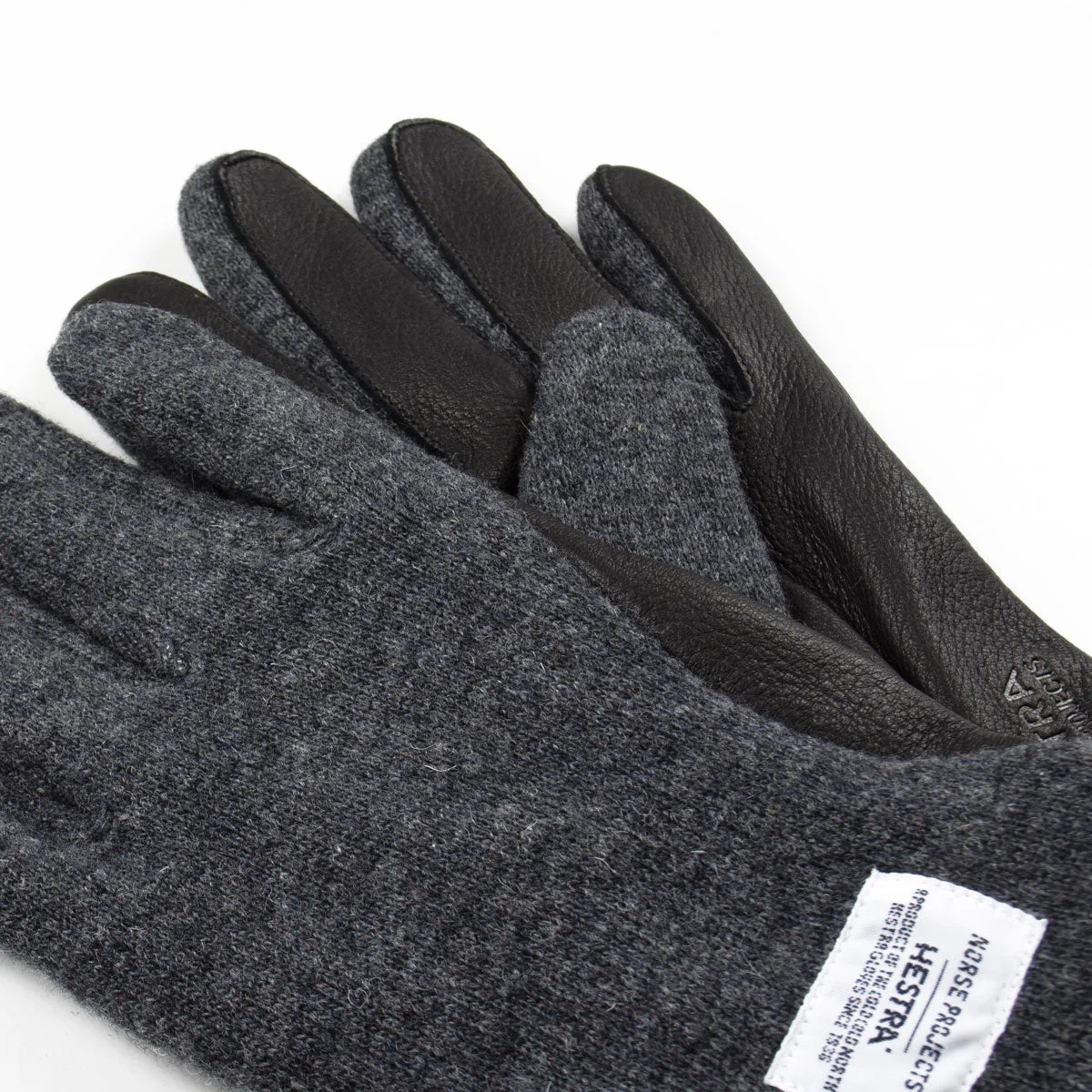 Norse Projects x Hestra - Svante Wool / Leather Gloves - Charcoal