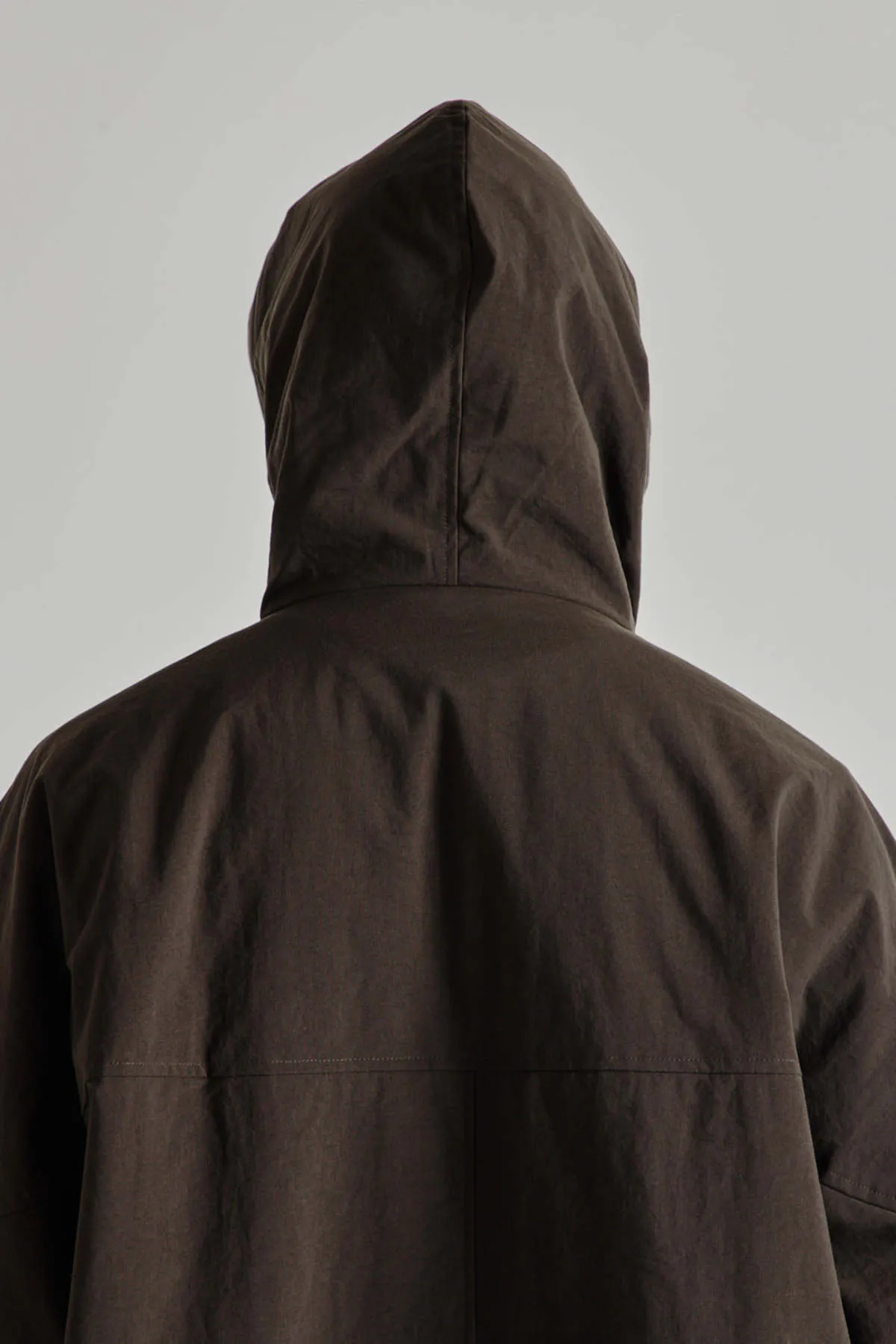 Nylon OX Hooded Coat - Brown