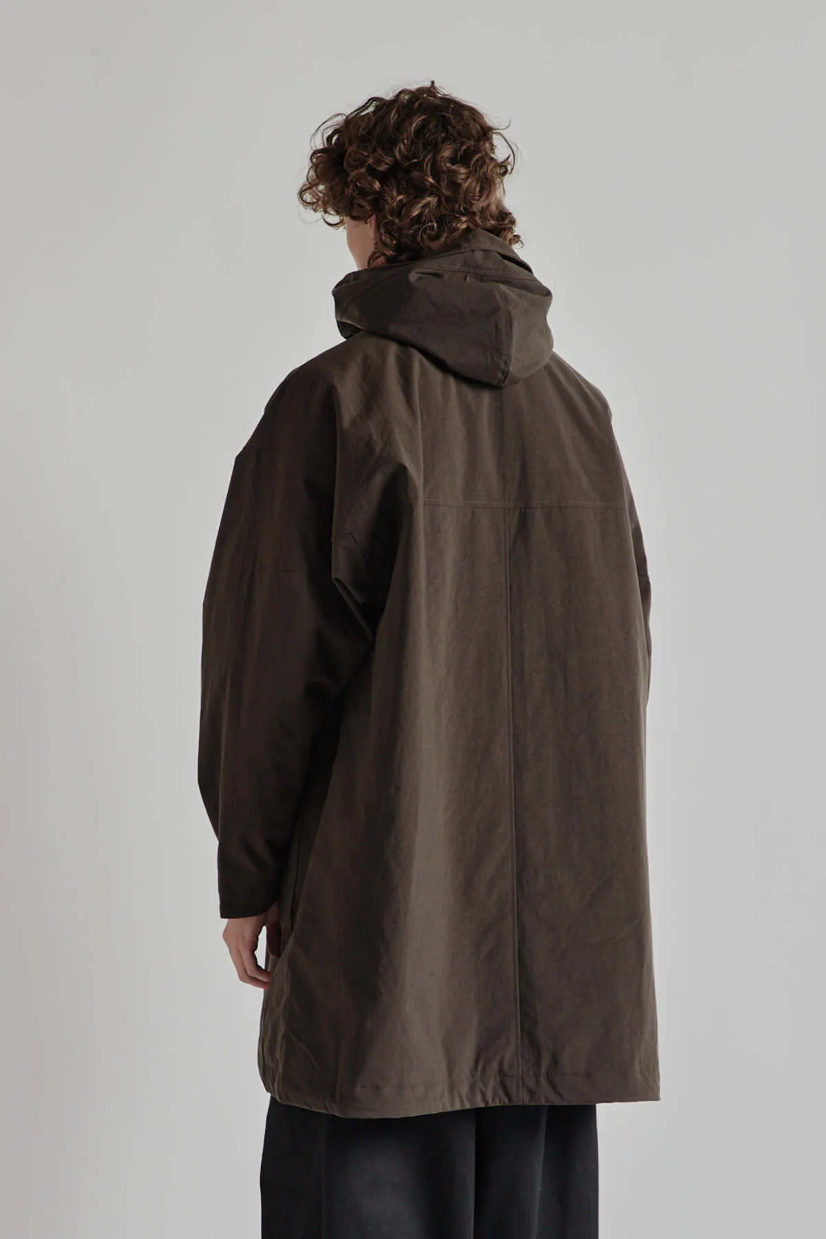 Nylon OX Hooded Coat - Brown