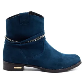 Olivier Women's insulated boots with a chain Luna navy blue