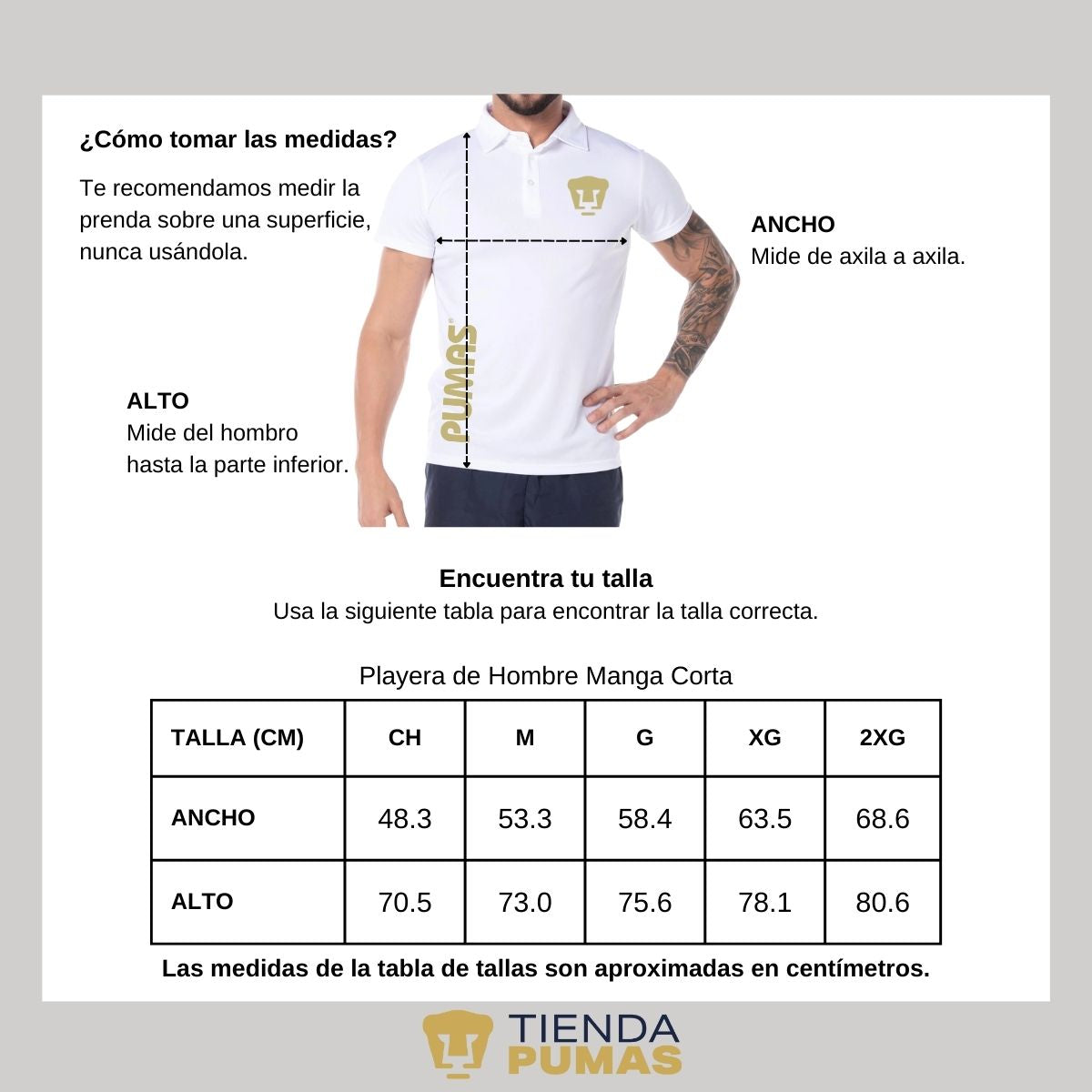 Playera tipo polo Hombre Pumas UNAM Retro Dorado Vinil