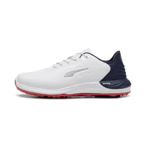 Puma Men's PHANTOMCAT NITRO Golf Shoe - Puma White/Deep Navy/For All Time Red