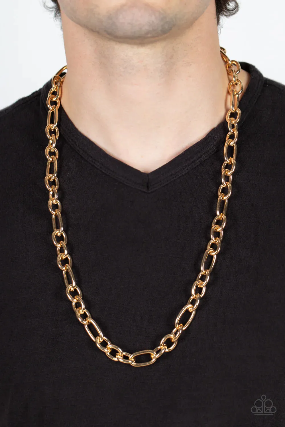 Ringside Throne Gold ~ Paparazzi Men’s Necklace