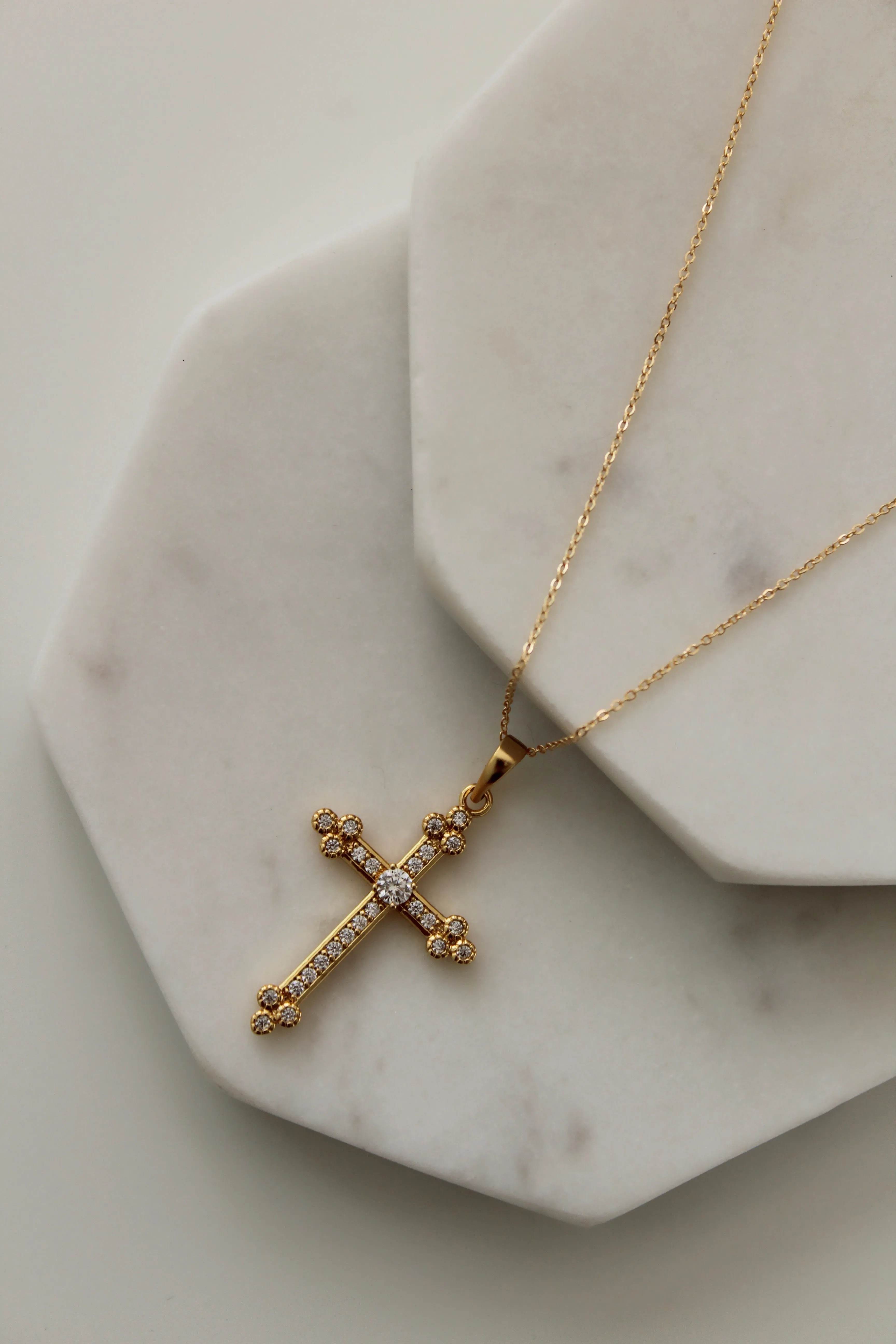 Royale CZ Cross Necklace