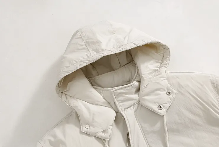 RT No. 10394 CREAM HOODED COAT JK