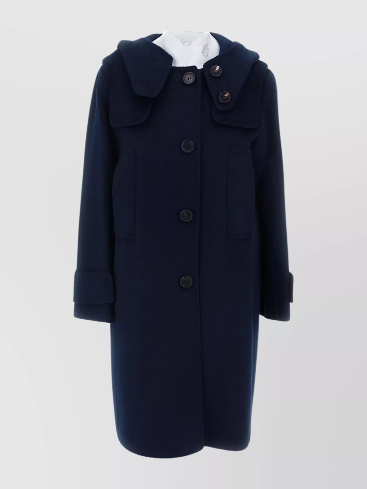 S Max Mara   Cuffed sleeves hooded coat pockets