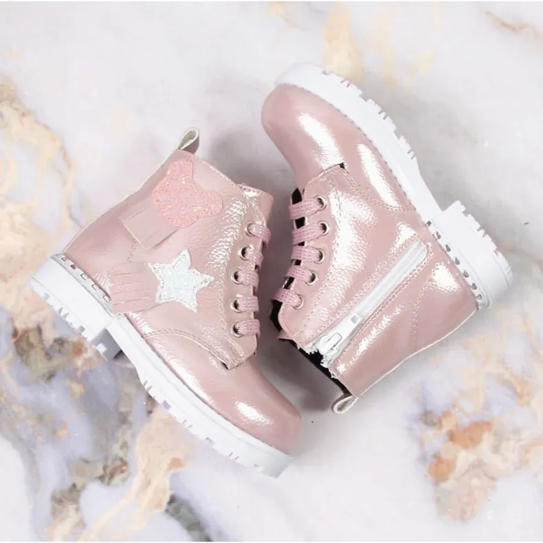 Shiny pink insulated boots for girls Potocki