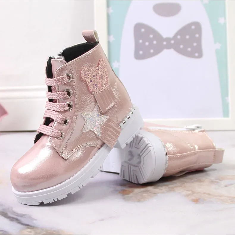 Shiny pink insulated boots for girls Potocki