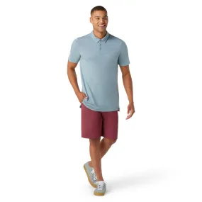 Smartwool Men's Merino Hemp Blend Short Sleeve Polo In Lead Heather