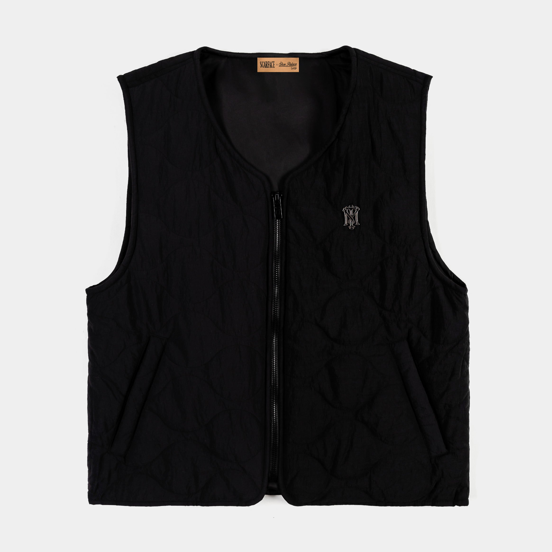 SP x Scarface Puffer Mens Vest (Black)