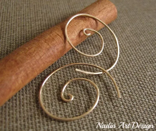 Spiral Yellow Gold Earrings