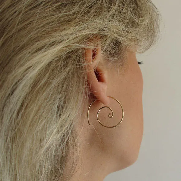 Spiral Yellow Gold Earrings