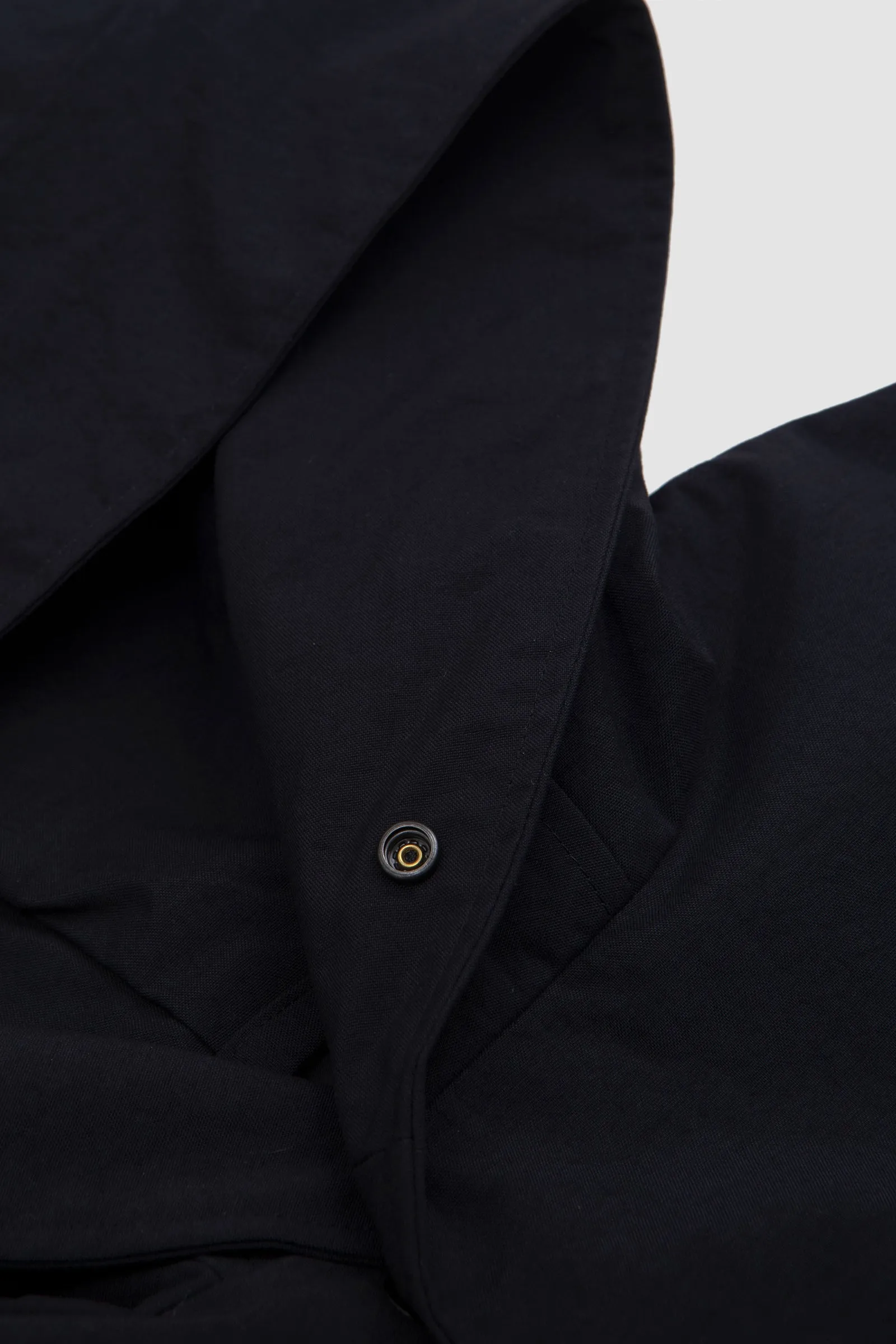 Still By Hand Nylon Ox Hooded Coat Black