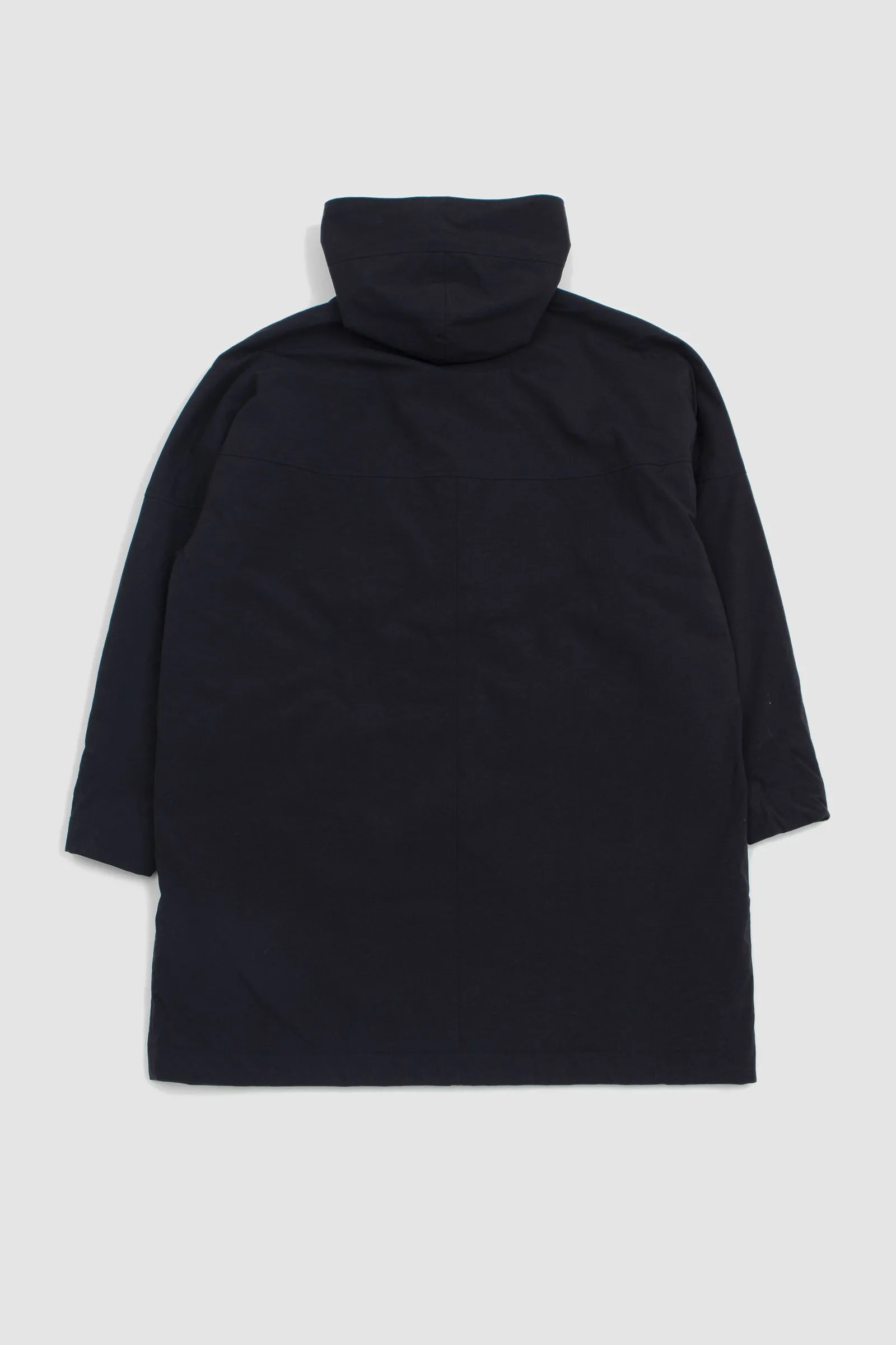 Still By Hand Nylon Ox Hooded Coat Black