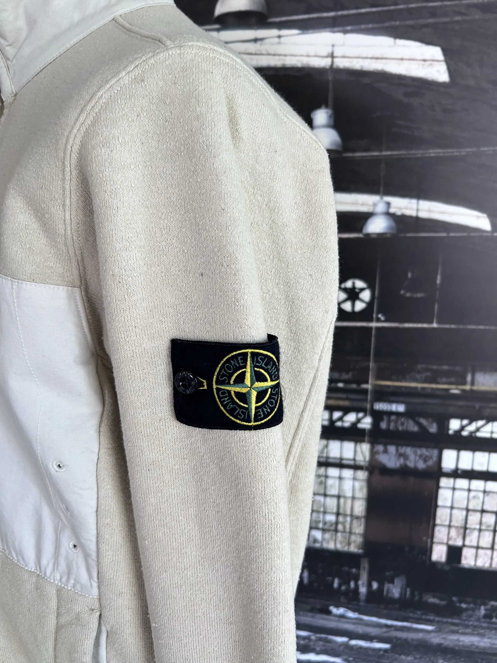 STONE ISLAND PLATED TERRY FLEECE SWEATSHIRT