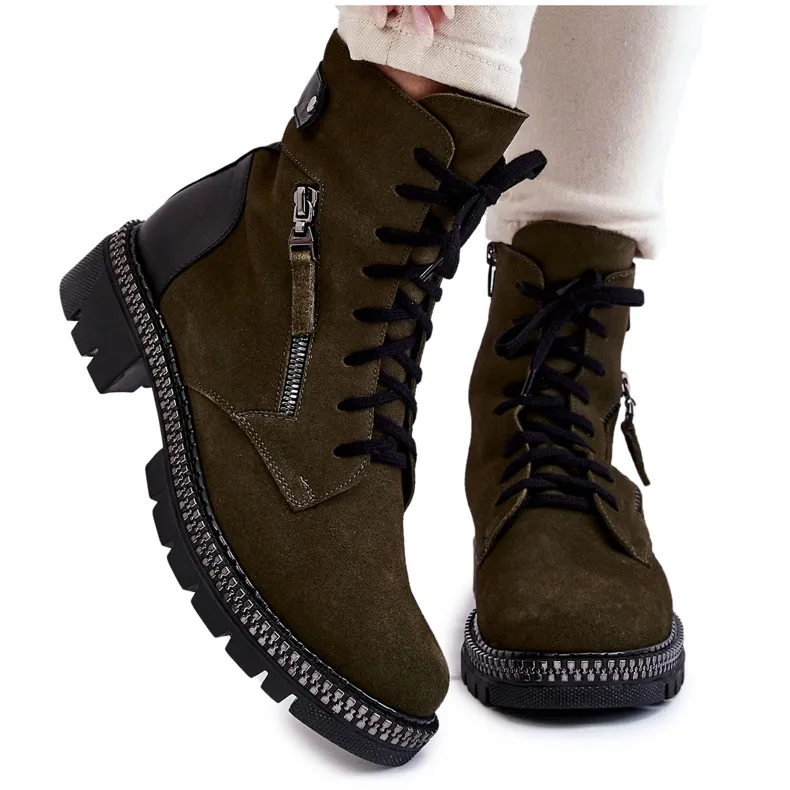 Suede Insulated Boots Laura Messi 2508 Green