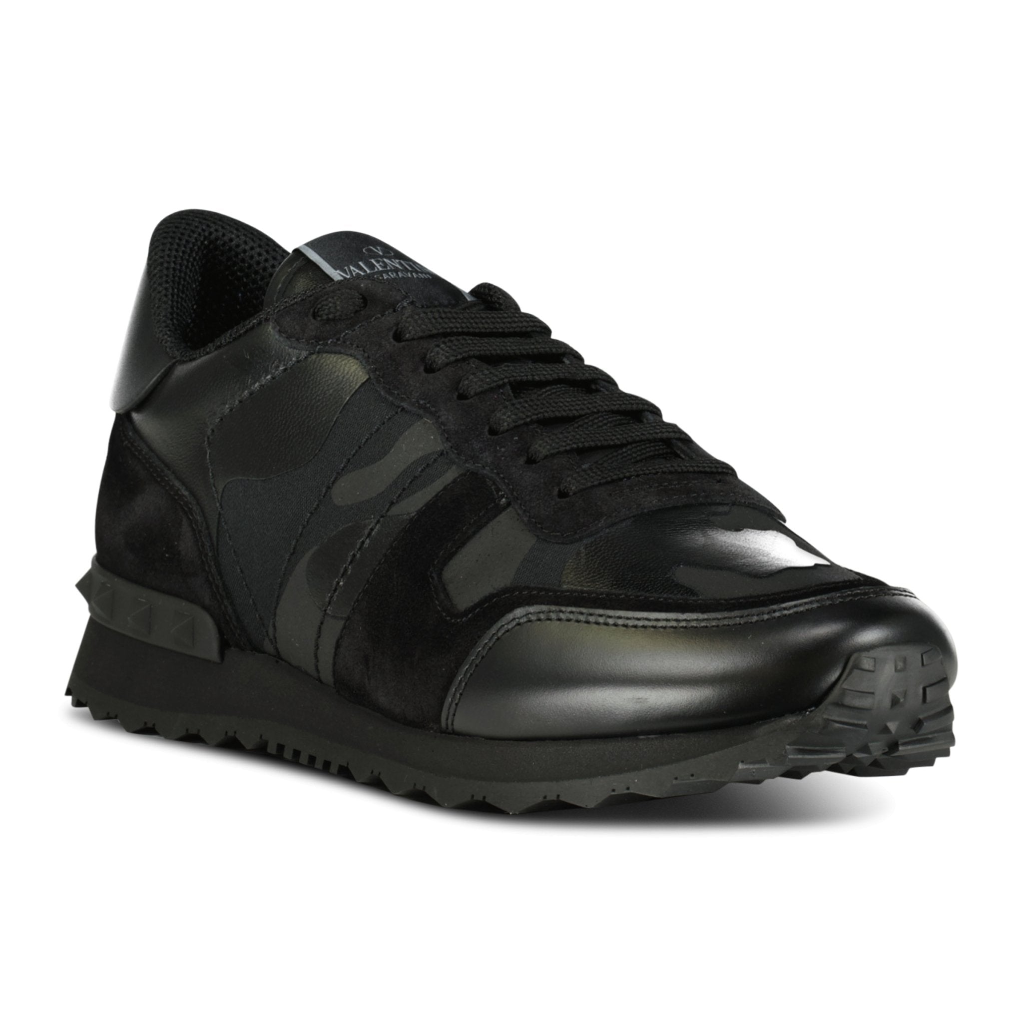 VALENTINO  BLACK CAMOUFLAGE ROCKRUNNER TRAINERS BLACK