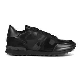 VALENTINO  BLACK CAMOUFLAGE ROCKRUNNER TRAINERS BLACK