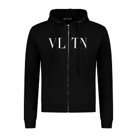 VALENTINO VLTN Zip Hooded Sweatshirt Black