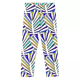 White Leaf All-Over Kid's Leggings