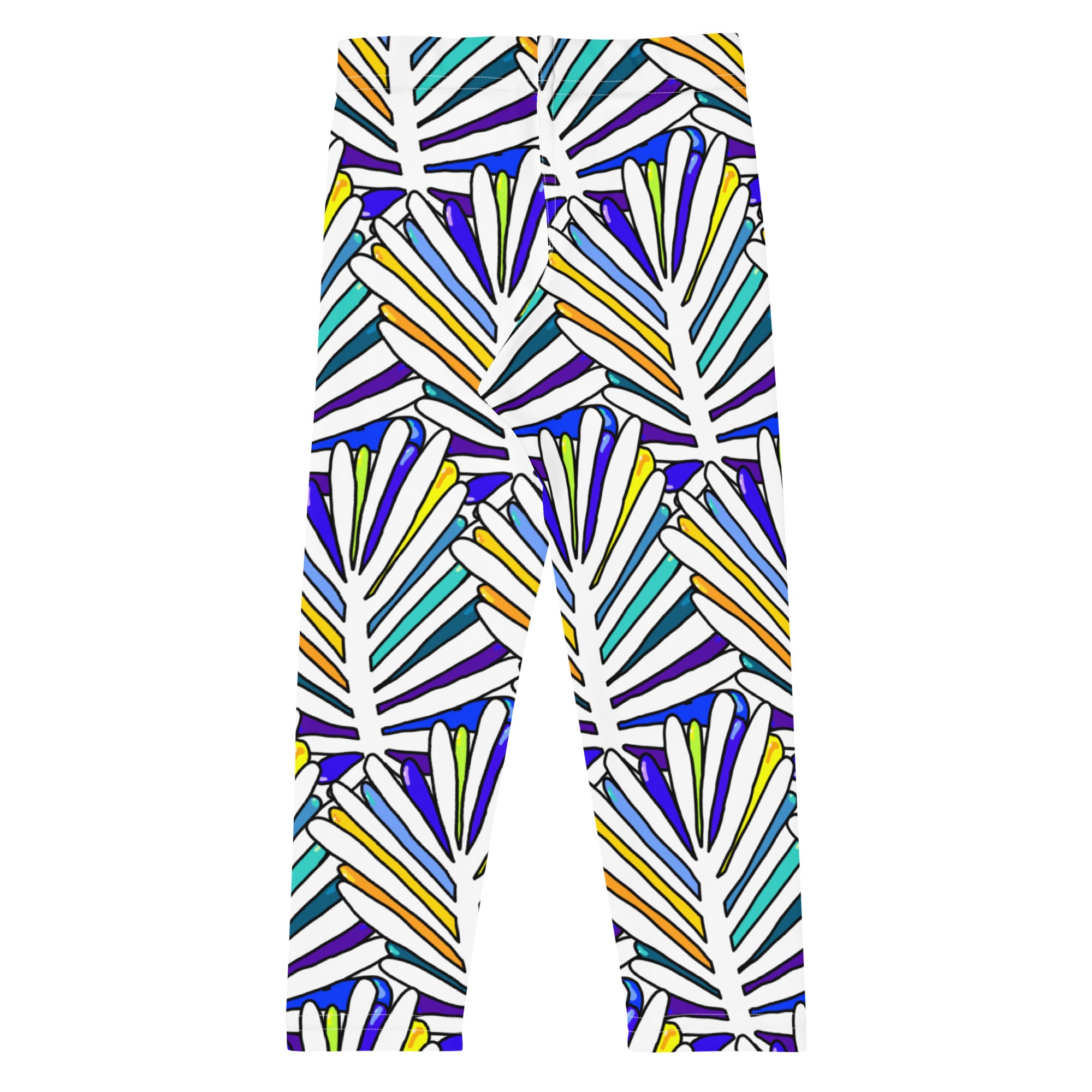 White Leaf All-Over Kid's Leggings