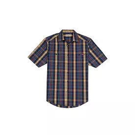 Wolverine Fuse Stretch Short Sleeve Plaid Shirt Navy Plaid