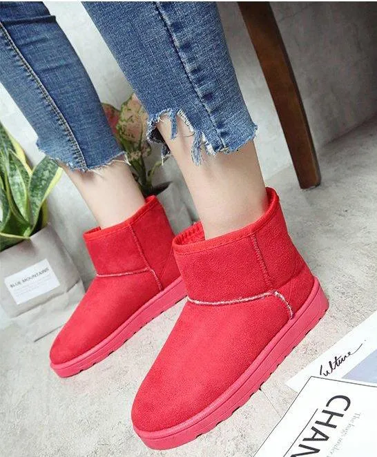 Women Australian Waterproof Winter Christmas Snow Boots Red