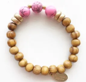 Wooden Beaded Stretchy Stackable Boho Jess Bracelet