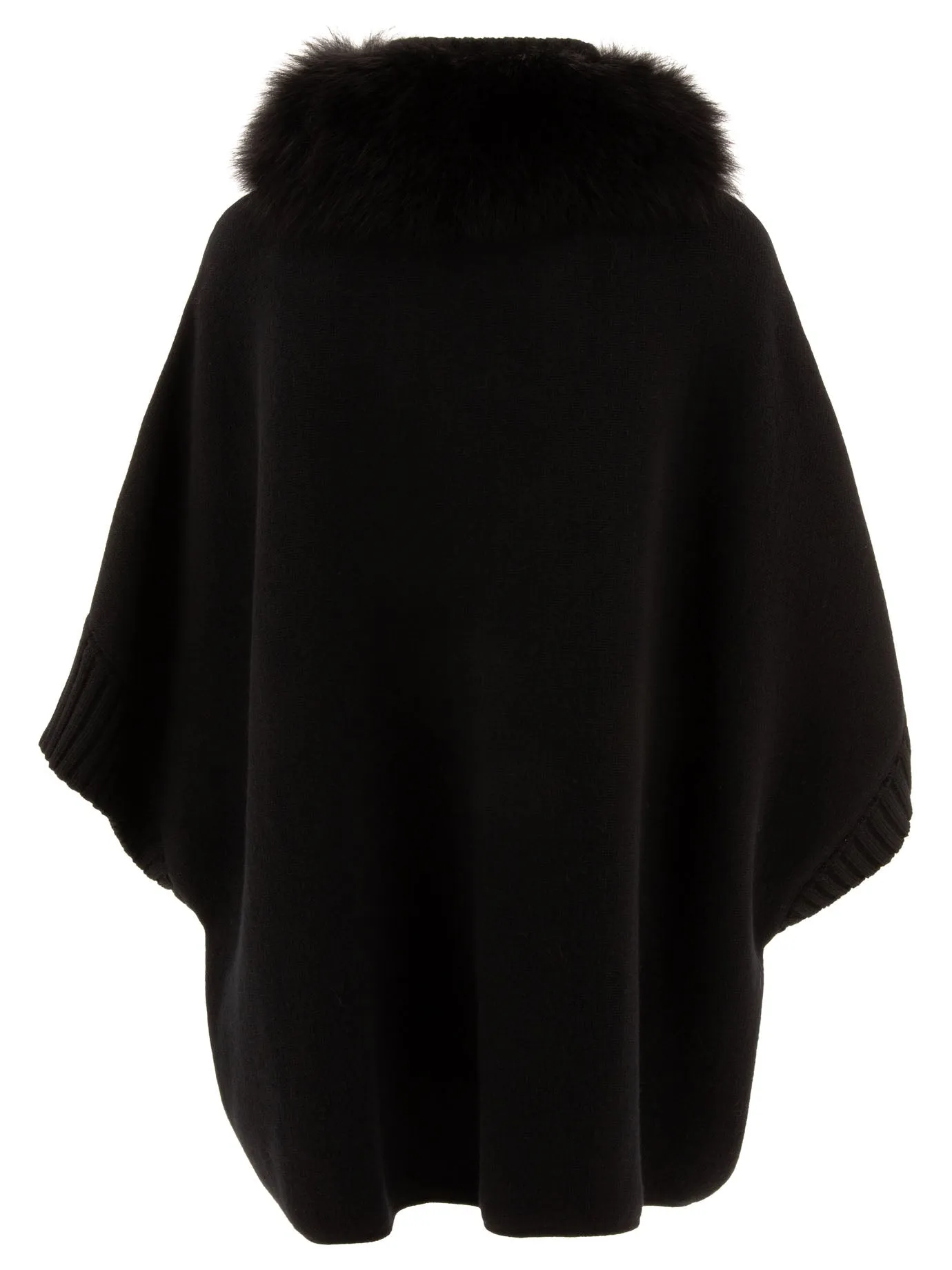 Wool And Cashmere Poncho Coats Black