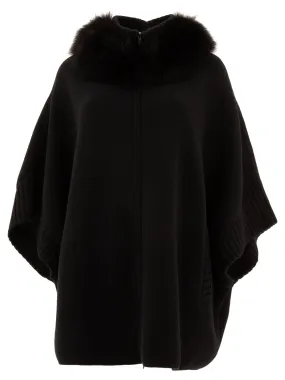 Wool And Cashmere Poncho Coats Black