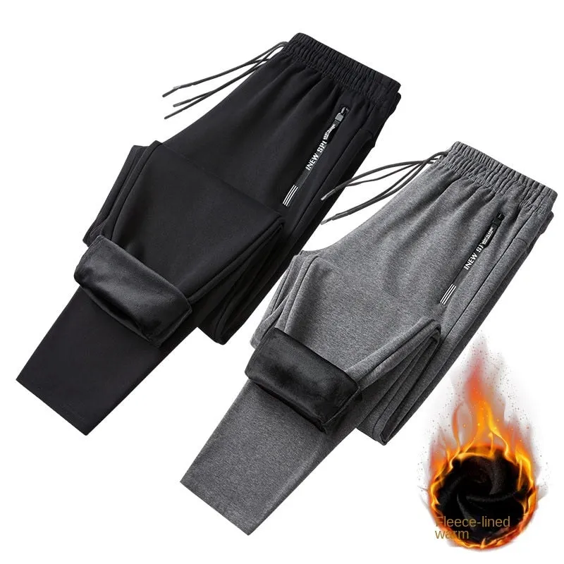 Xituodai Winter Men's Warm Casual Pants Plus Fleece Men's Windproof Plus Size Tracksuit Men's Thick High Quality Jogging Pants 8