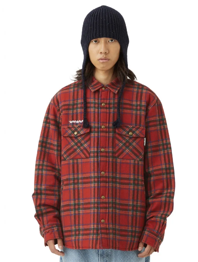 YESEYESEE  |[YESEYESEE] ★ Plaid Quilted Wool Shirts