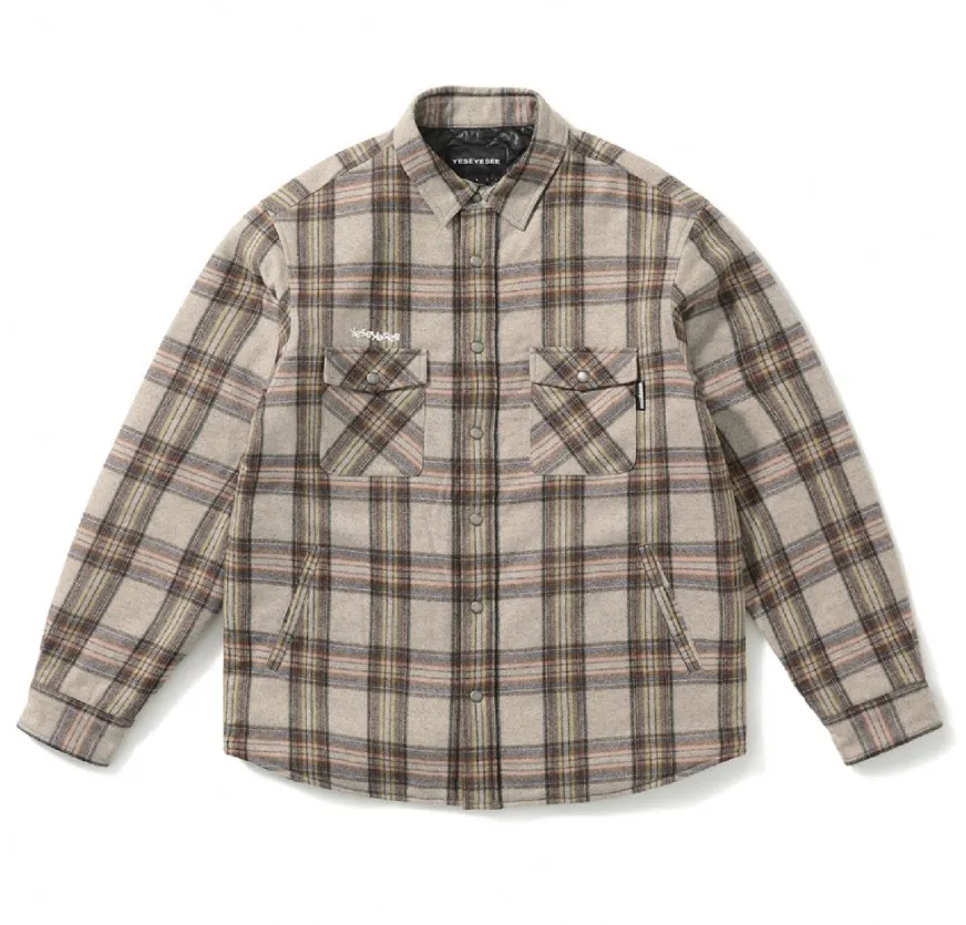 YESEYESEE  |[YESEYESEE] ★ Plaid Quilted Wool Shirts