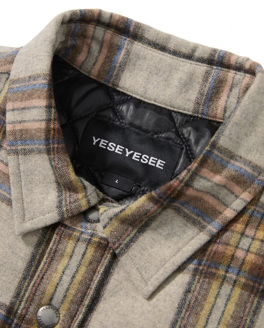 YESEYESEE  |[YESEYESEE] ★ Plaid Quilted Wool Shirts