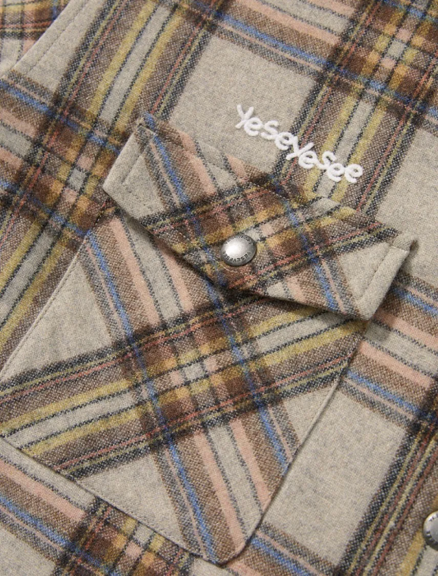 YESEYESEE  |[YESEYESEE] ★ Plaid Quilted Wool Shirts